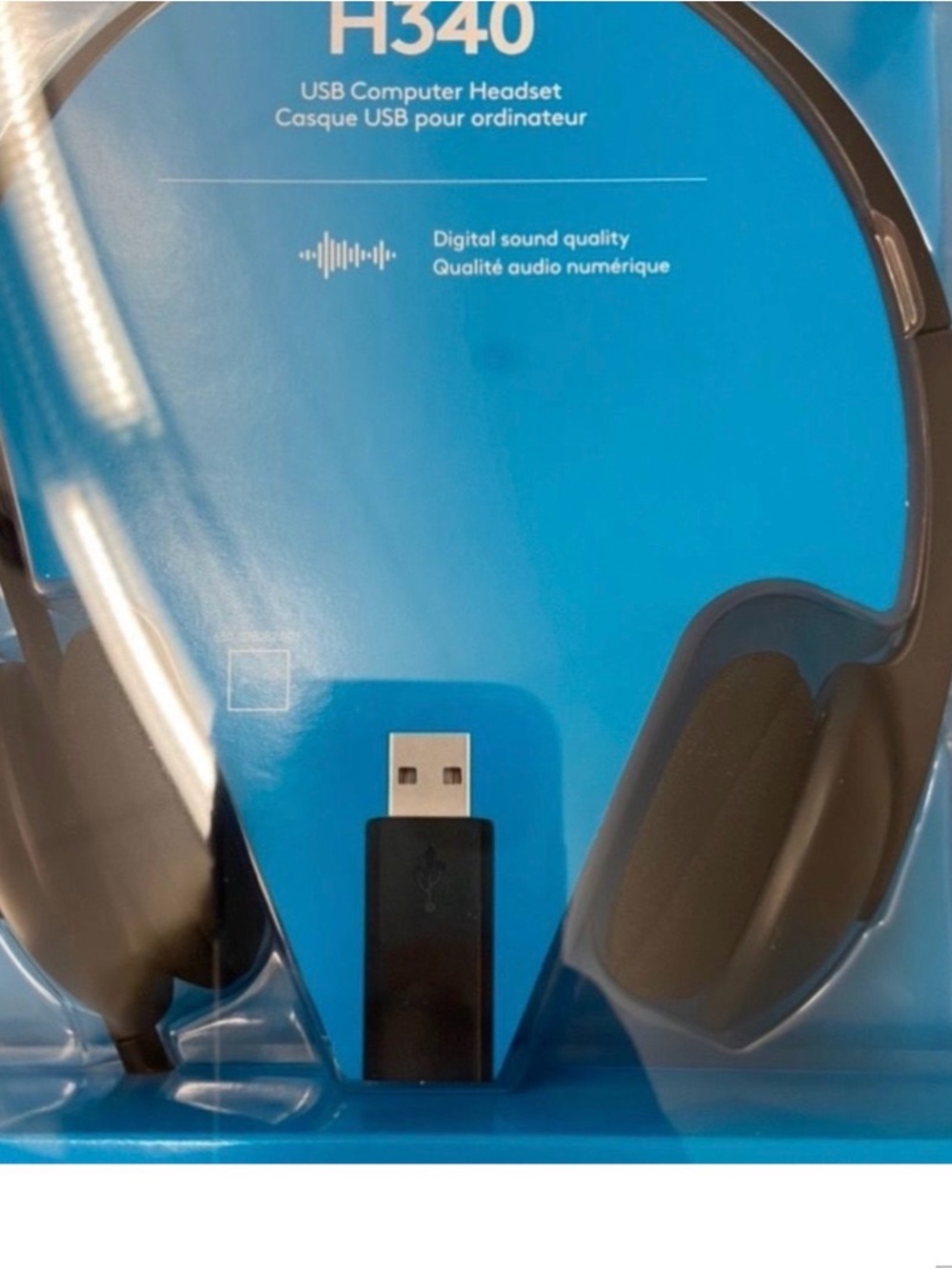 Logitech H340 USB Computer Headset headphones Digital Sound Noise Cancel Mic new